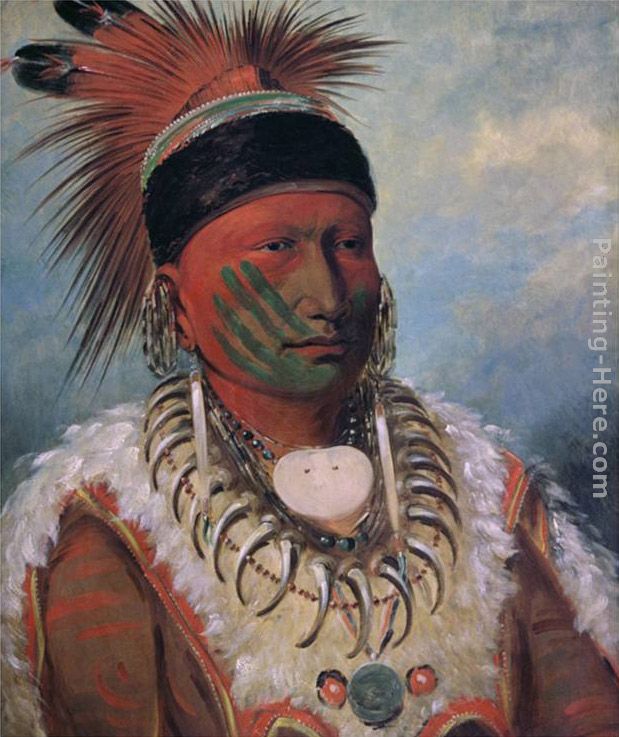 White Cloud, Chief of the Iowas painting - George Catlin White Cloud, Chief of the Iowas art painting